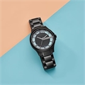 Men Black Dial & Stainless Steel Bracelet Straps Analogue Watch AX2189