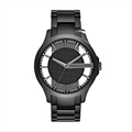 Men Black Dial & Stainless Steel Bracelet Straps Analogue Watch AX2189