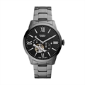 Towns Men Automatic Black Dial Multi-Function Stainless Steel Watch ME3172