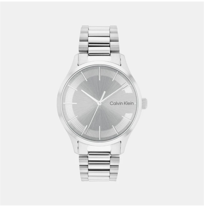 Ck Iconic Unisex Quartz Grey Dial Analog Stainless Steel Watch 25200036