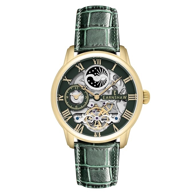 ES-8006-09 Longitude Automatic Skeleton Dual Time Multifunction Watch for Men