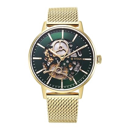Mechanical Slimline Automatic with Green Dial Watch for Men - NT90159YM01