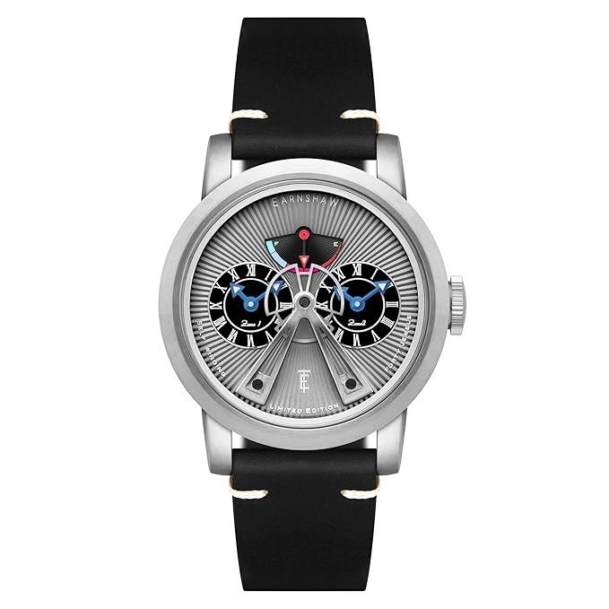 Men Brass Patterned Dial & Leather Straps Analogue Watch ES-8306-04