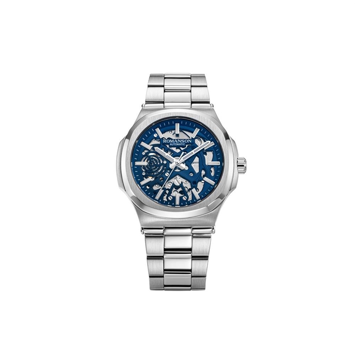 Romanson TM5BS004OMWBU Men’s Automatic Skeleton Watch